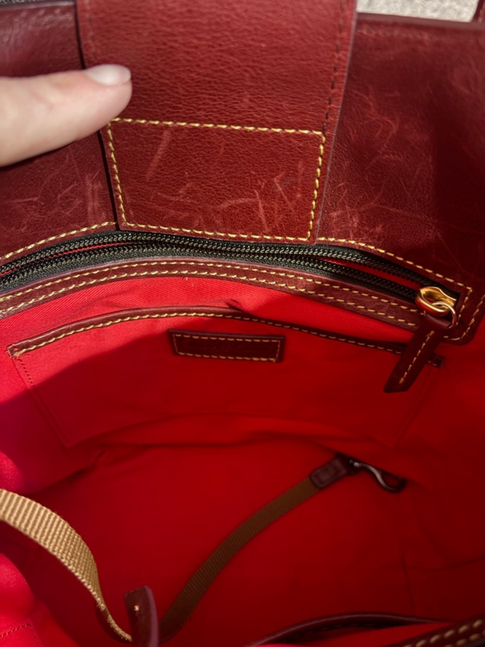 Dooney & Bourke Florentine Brinley Bordeaux Satchel Top Handle Bag - Picture 8 of 14